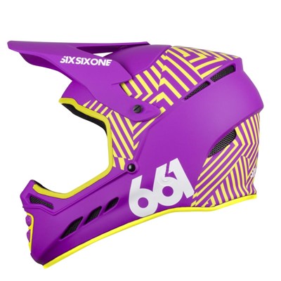 661 Kask RESET purpurowo żółty M