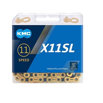 KMC Łańcuch X11 SL Ti-N 118 ogniw Złoto czarny BOX