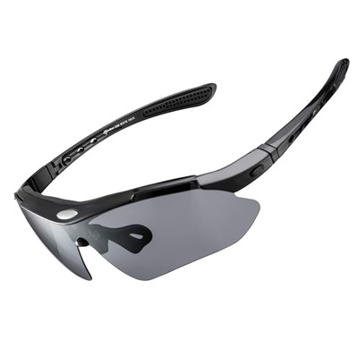 Rockbros okulary z polaryzacją 5 szkieł czarne
