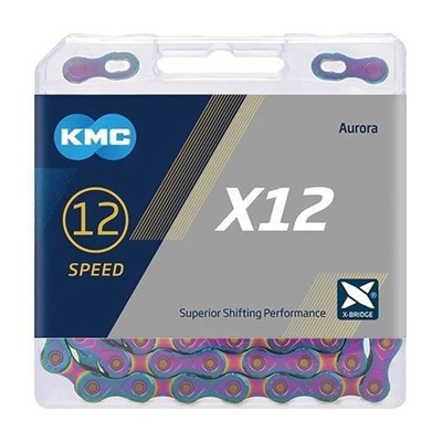 KMC Łańcuch X12 126 ogniw Aurora Niebieski BOX