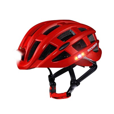 Rockbros kask rowerowy MTB z lampką czerw 57-62cm