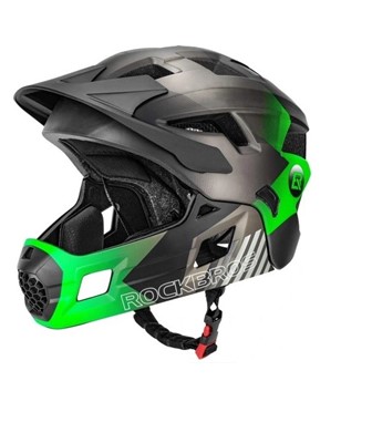 Rockbros dziecięcy kask z osłoną 54-57cm zielony