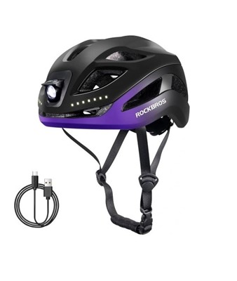 Rockbros kask rowerowy z lampką USB 10110035005